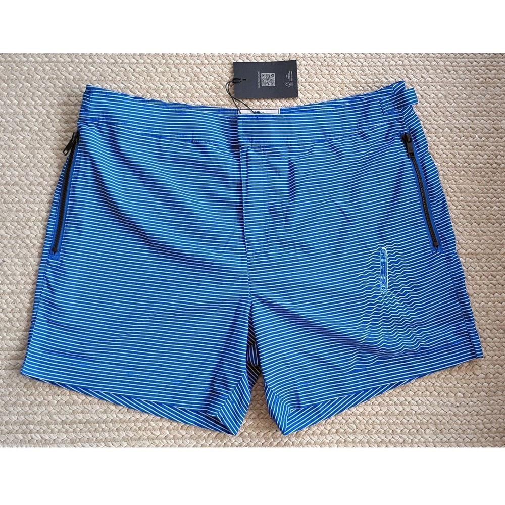 Ted Baker Mens‎ Blue Striped Swim Trunks Shorts Surfboard Graphic Size L